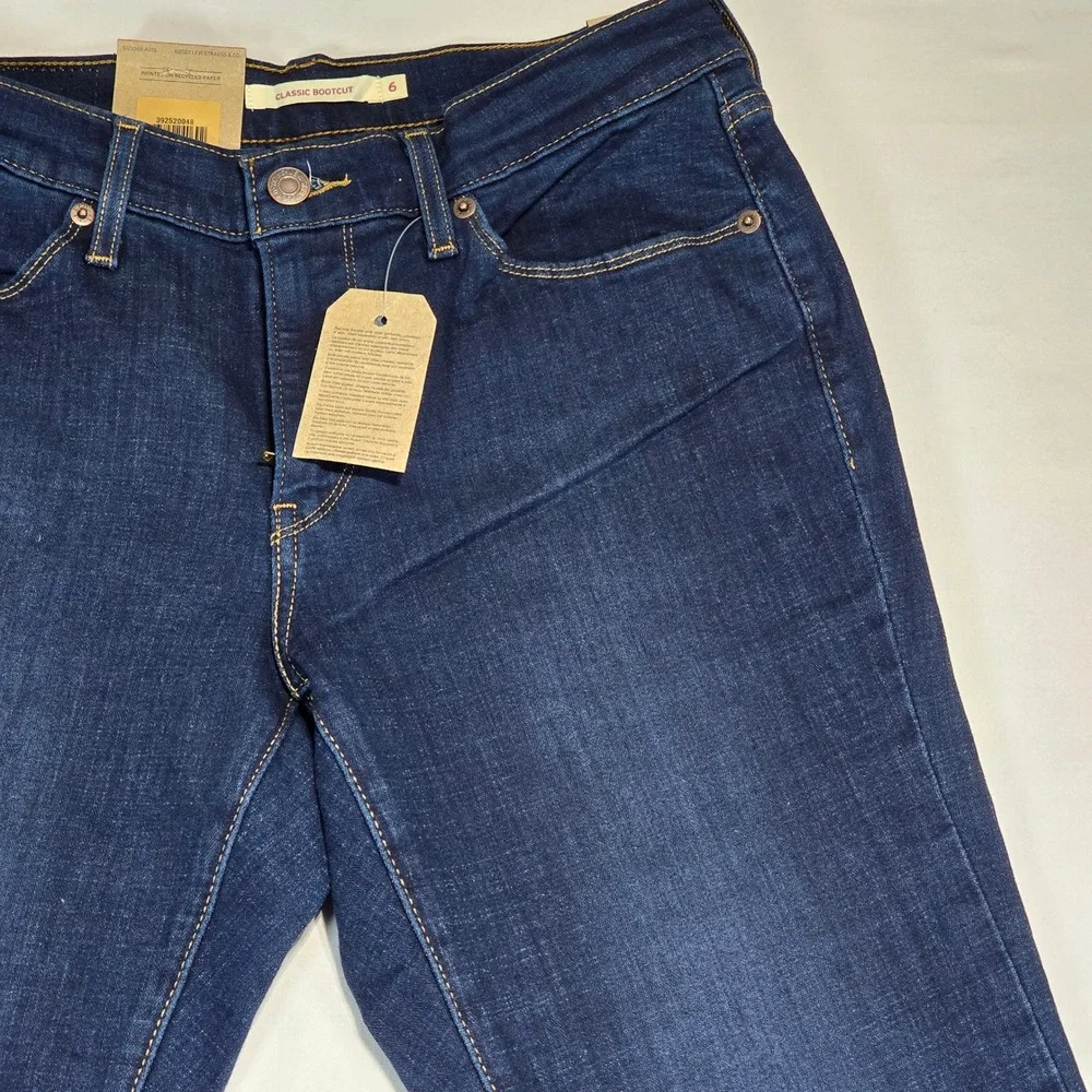 Levis Classic Bootcut Jean Womens 6 Medium W28 L32 Dark Wash Stellar Stretch NEW - Picture 11 of 16